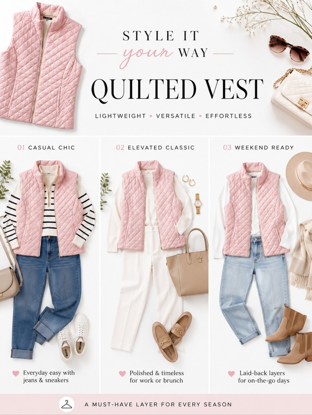 NWT Banana Republic Factory Pink Quilted Zip Front Puffer Vest | Size Small - Picture 3 of 8